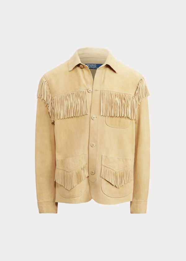 Men's Polo Ralph Lauren Fringe Lambskin Jackets | 548693NPZ